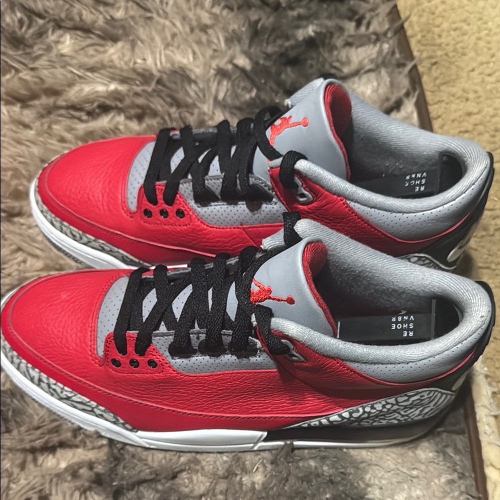 Air Jordan Red and Gray Men's Sneakers